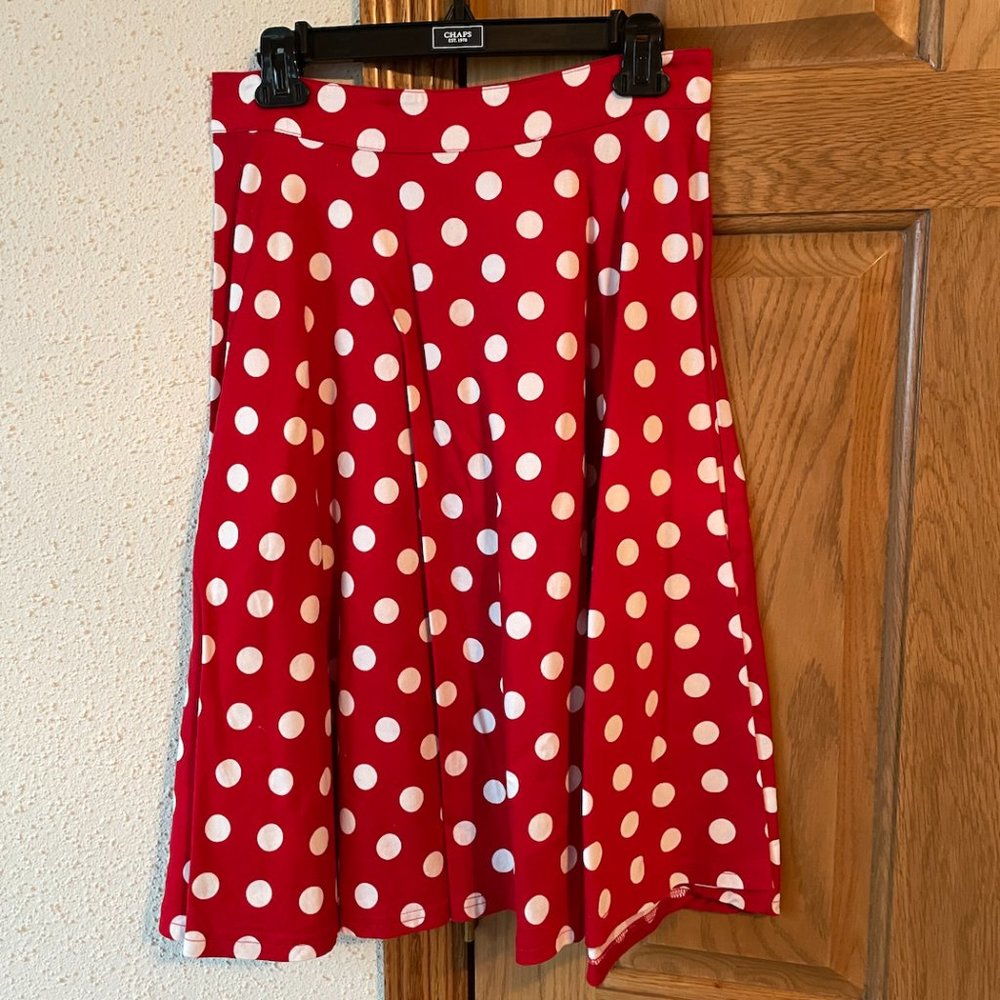 Rock Steady Red & White Polka Dot Skirt